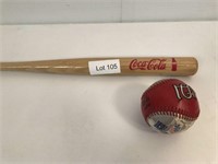 Stl Cardinals Ball & Coca Cola Mini Bat