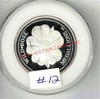 WILD ROSE MEDALLION .999 SILVER 1/2 OUNCE ROUND