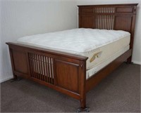 Mahogany Queen Size Bed with Mattress Set