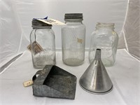 5 Pcs Presto Glass Jar - Metal Scoop - Funnel +
