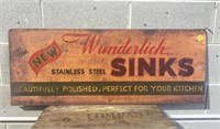 Original Wunderlick sink sign approx 91 x 37 cm