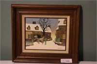 H. Hargrove Canvas Painting of Blacksmith Shop