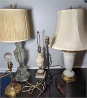 Lot of 5 Vintage Lamps