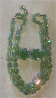 NECKLACE & EARRING SET-BELIEVED TO BE GLASS???