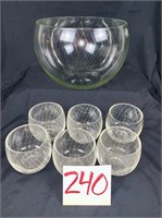 Swirl Glass Punchbowl Set