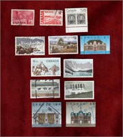 CANADA 12 USED $1+ FACE VALUE STAMPS 1963-94