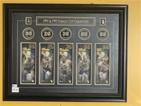 1991 & 1992 STANLEY CUP CHAMPIONS FRAMED 29" X