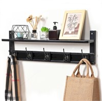 Coat Rack Wall Mount with Shelf, 28.9 Inches