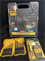 3 PC. RYOBI, DEWALT & IRWIN DRILL BIT & ACC.