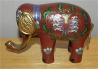 Vintage Cloisonne Upturn Trunk Elephant Figurine