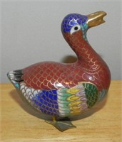 Vintage Cloisonne Duck Figurine