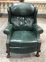 Vintage green claw foot arm chair