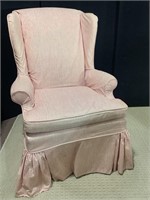 HARDEN ARMCHAIR WITH PINK AND WHITE SLIPCOVER