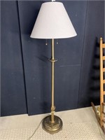 FLOOR LAMP WITH BEIGE SHADE HEAVEY WEIGHT BASE 57"