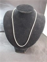 Silver Matinee Length Rope Necklace
