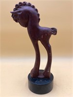 Mid Century Hand Carved Wooden Horse Figure