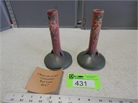 2 Roseville Columbine bud vases