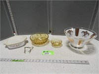 Glass bowls; covered casserole