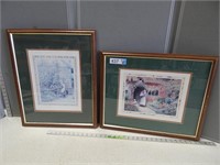 Pair of framed and matted prints