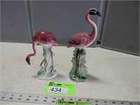 Pair of California Pottery flamingos