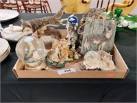 Lot of wolf decor and collectibles