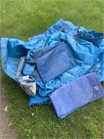 Assorted tarps- at least 2 large ones, 2 small