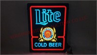 1980s Miller Lite Cold Beer Neon Sign - See Desc