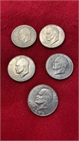 5 EISENHOWER DOLLARS