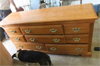 large dresser with mirror, solid oak very nice
