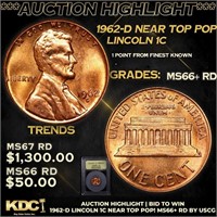 ***Auction Highlight*** 1962-d Lincoln Cent Near T
