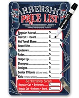Barbershop Price List - Durable Metal Sign - Use