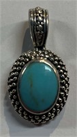 Sterling Silver Blue Stone Pendant