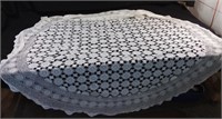 Crocheted tablecloth  68" round,