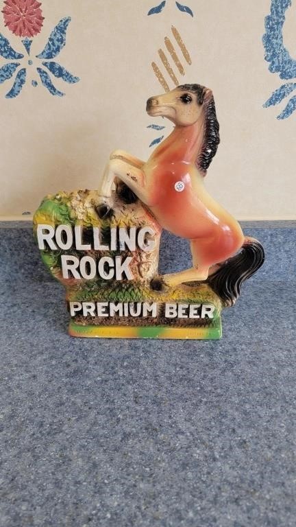 Early rolling rock chalk art advertising