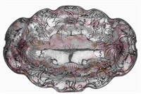 GORHAM AMERICAN ART NOUVEAU SILVER TRAY, 1672g