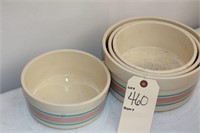 Vintage McCoy Blue and Pink stripe nesting bowls