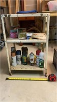 Metal Shelf With Miscellaneous Spray Paint