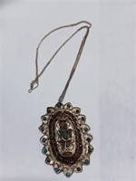 Vtg. Tribal Tibetan Snuff Pendant and Necklace