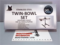 Pet Stainless Twin Bowl Set-New