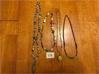 4 Bead Choker & Necklaces Fetish Turquoise+