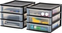 2-Pk IRIS USA Medium 3-Drawer Stacking Desktop