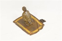 19th c. Vienna bronze - a praying Arab on carpet