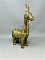 solid brass donkey figure - 13" tall