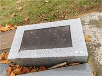 Granite headstone: 26.5"W x 23.5"D x 13"H
