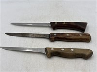 -3 fillet knives one Dexter one western one JA