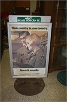 ARMY Recruiting Sign; Metal on Stand