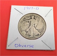 1917-D Obverse Mint Mark Walking Liberty 50 Cent C