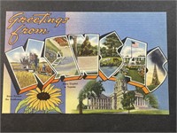 Vintage State of Kansas Postcard