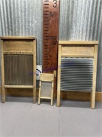 3 WASHBOARDS--NATIONAL, SILVER KING, ONE IS GLASS