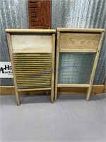 PAIR OF WASHBOARDS--ONE IS GLASS, ONE METAL